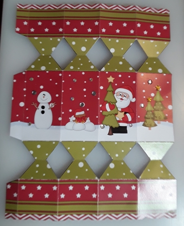 3D Christmas Cracker Boxes Santa has a Christmas Tree by Shirley Taylor