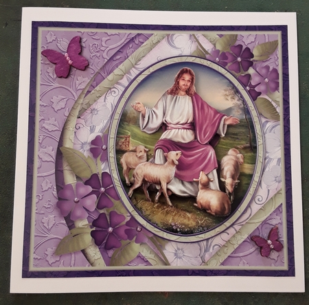 THE LORD IS MY SHEPHERD 7.5 Easter Sympathy Decoupage & Insert Mini Kit by Shirley Taylor