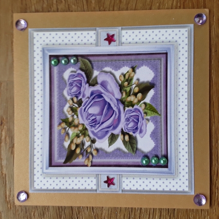 Lilac Roses on Cut Out Lace  by Shirley Taylor