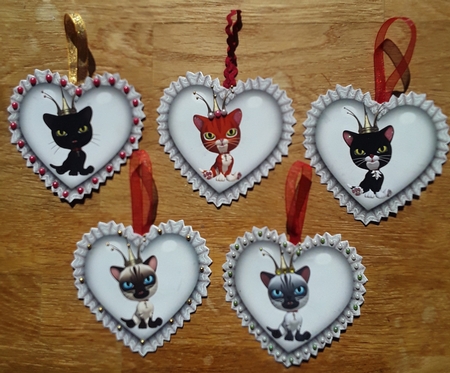 Tree Decorations - Cute Cats - Mini Kit by Shirley Taylor