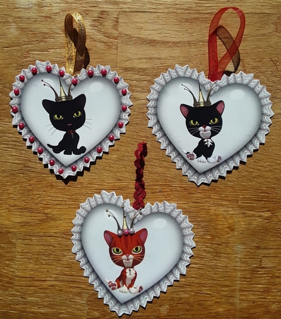Tree Decorations - Cute Cats - Mini Kit by Shirley Taylor