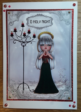 O Holy Night - A5 card front with decoupage by Shirley Taylor