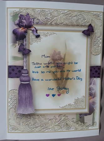 A5 The Iris Card Front Kit by Shirley Taylor