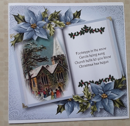 Open Book Christmas - Church Bells 8x8 by Shirley Taylor