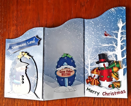 Snowmans Land - Wavy Tri Fold by Shirley Taylor
