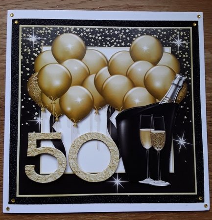Gold Balloons 50 by Shirley Taylor