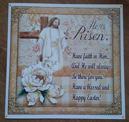 8 x 8 He Is Risen ( Easter ) Watercolor by Shirley Taylor