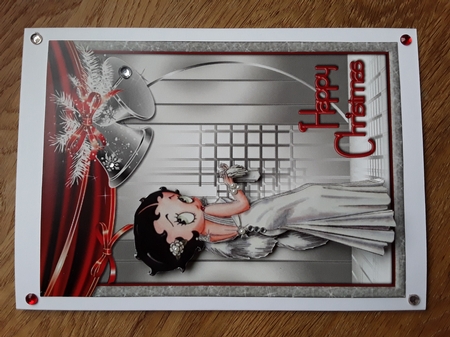 Art Deco Christmas - A5 card front with decoupage by Shirley Taylor