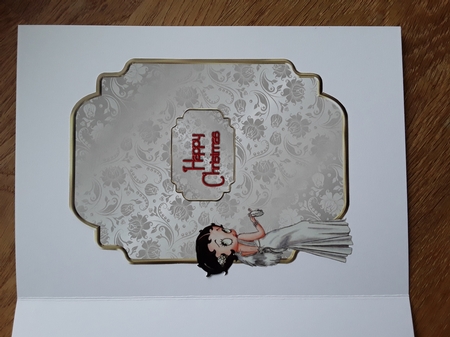 Art Deco Christmas - A5 card front with decoupage by Shirley Taylor