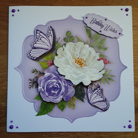 Lila Roses and Butterflys by Shirley Taylor
