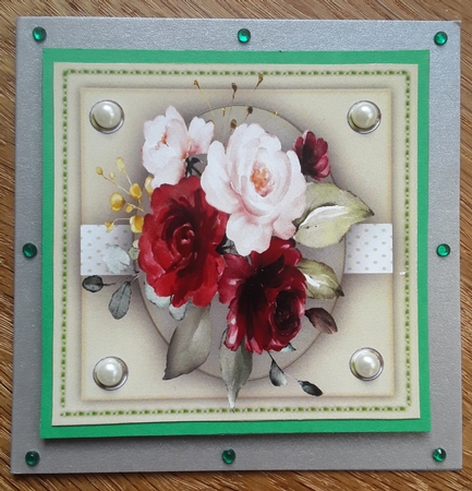 Red and Cream  French Roses  by Shirley Taylor