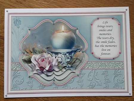 SYMPATHY CANDLE & VERSE A5 Card Topper & Pyramage  by Shirley Taylor