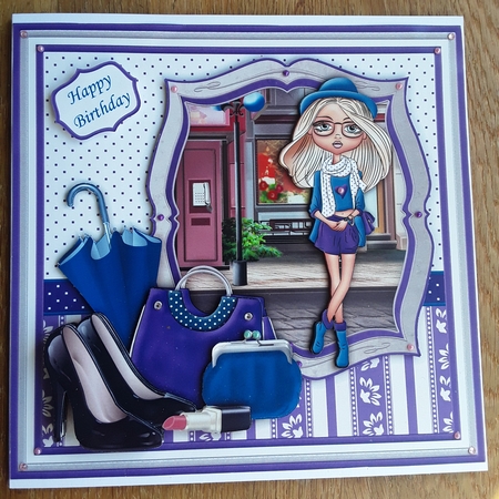 Fashion Diva Lilac 8x8 Decoupage & Insert Mini Kit by Shirley Taylor