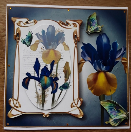 Art Nouveau Blue Iris by Shirley Taylor