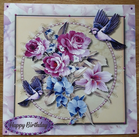 Beautifu Birds and  Lilac Flowers  by Shirley Taylor
