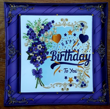 Pretty purple forget me nots & lily of the valley for BIRTHDAY 8x8 by Shirley Taylor
