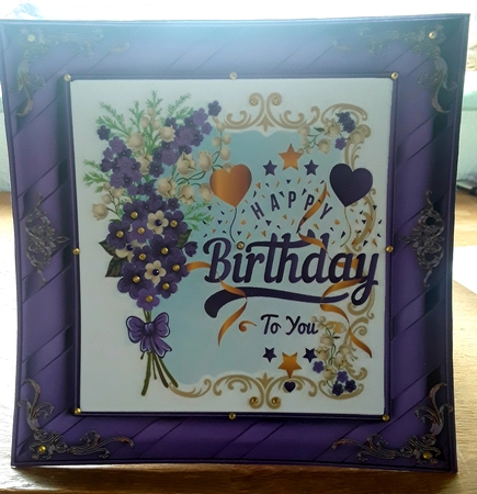 Pretty purple forget me nots & lily of the valley for BIRTHDAY 8x8 by Shirley Taylor