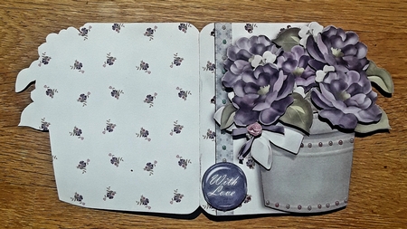A Bucket Full of Flowers Shaped 3D Decoupage Card Kit by Shirley Taylor
