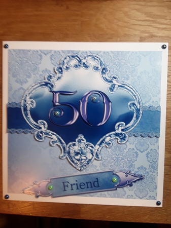 50 birthday blue damask mini kit by Shirley Taylor