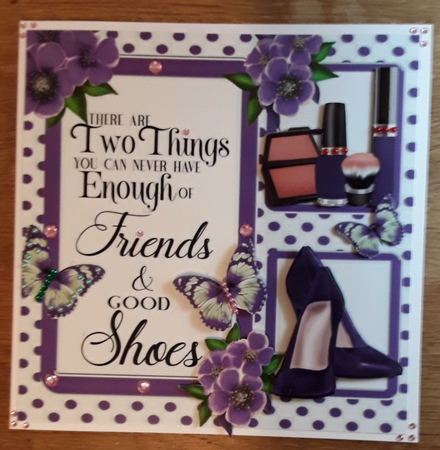 Can never have enough friends and shoes purple 8x8 by Shirley Taylor