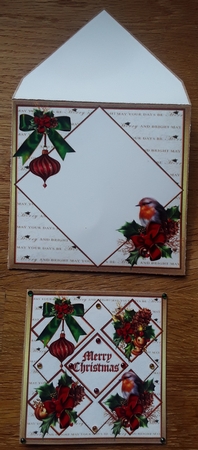 8x8 red green and gold Christmas mini kit by Shirley Taylor
