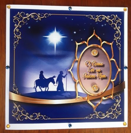 Christmas Thoughts Blue - Nativity by Shirley Taylor