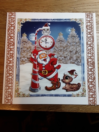 Santa Keeping an Eye on the Time by Shirley Taylor