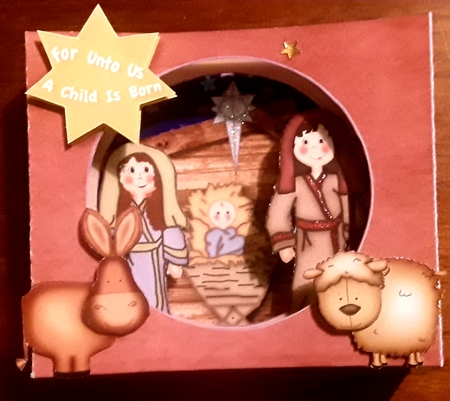 Nativity Diorama Card  by Shirley Taylor