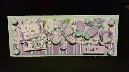 Flowers & Butterflies Make Me Smile Thank You Dl Card Front Featured Gallery Photo