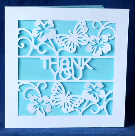 Thank You Flower Flourish and Butterfly Card by Shirley Young