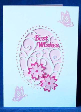 Best Wishes Flower Flourish Card by Shirley Young