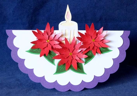 Poinsettia Candle Rocker Card by Shirley Young