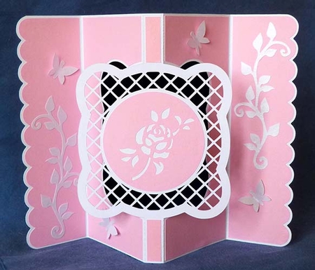 Lattice Foldback Card with Rose by Shirley Young