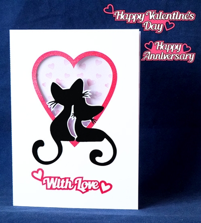 Love Cats Card with additional sentiments by Shirley Young