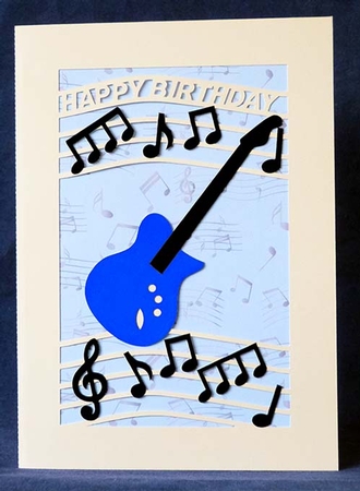 Guitar Music Card by Shirley Young