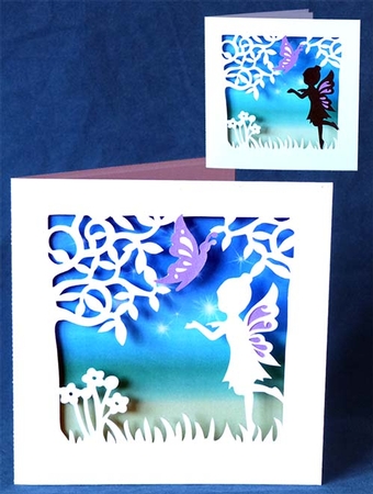 Fairy Tree Card with backing paper by Shirley Young