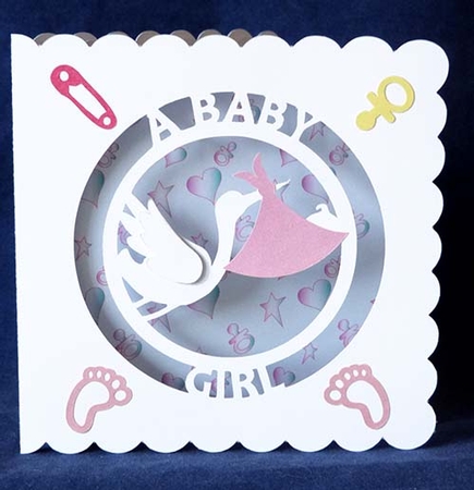 Baby Girl Circle Text Card by Shirley Young