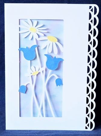 Scalloped Edge Flower Aperture Card by Shirley Young