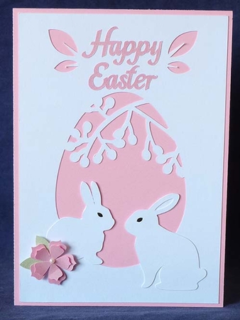 Easter Bunnies Overlay Card by Shirley Young