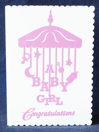 Baby Girl Mobile Card by Shirley Young