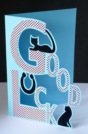 Good Luck Cats Card by Shirley Young