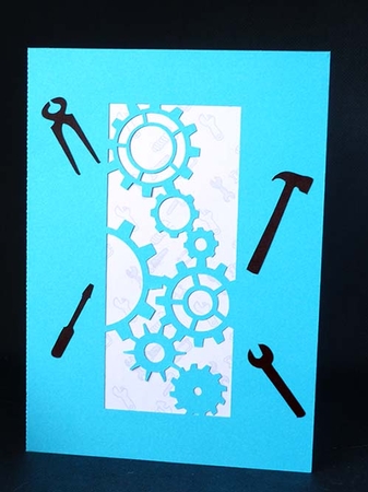 Gears, Cogs and Tools Card by Shirley Young