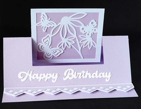Flowers and Butterflies Swing Easel Card  by Shirley Young