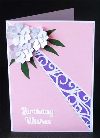 Diagonal Split Card with Flowers by Shirley Young