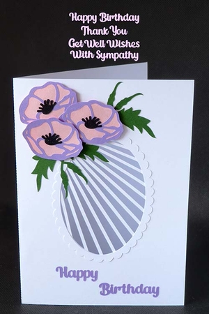 Floral Oval Card with Various sentiments by Shirley Young