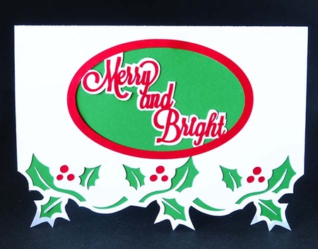 Merry and Bright Holly Card by Shirley Young