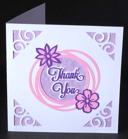 Thank You Aperture Card with Flowers by Shirley Young