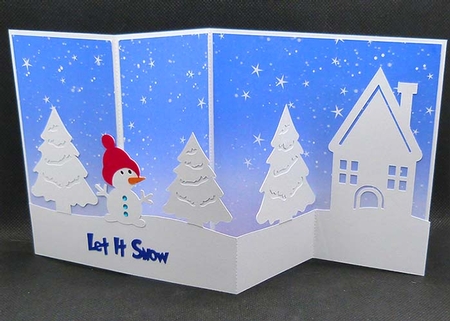 Christmas Scene Z Fold Card by Shirley Young