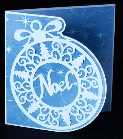 Noel Bauble Edge Card by Shirley Young