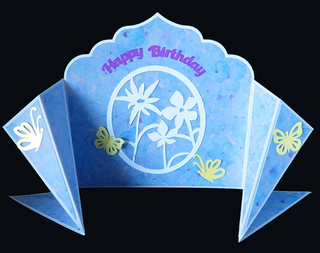 Floral Angled Gatefold Card  by Shirley Young